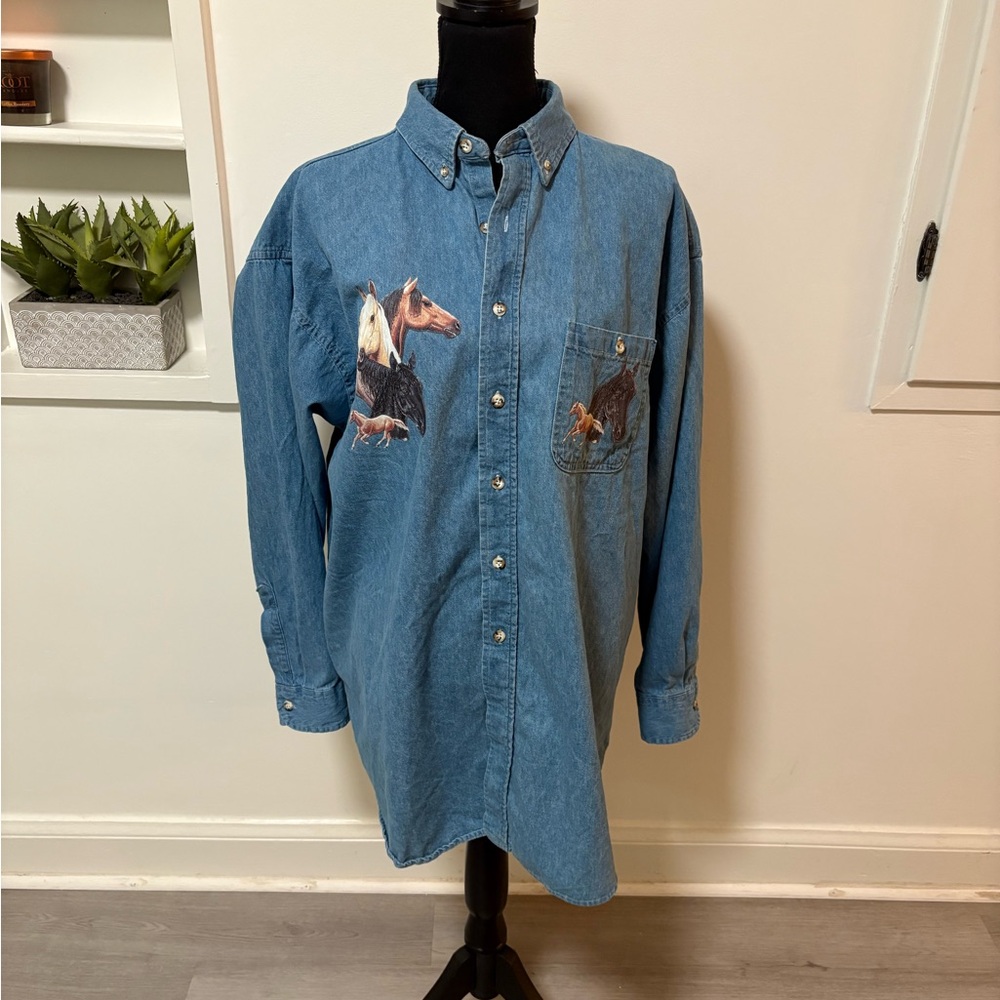 Vintage Whoa Denim Button Down Shirt